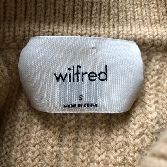 Aritzia Wilfred Merino Wool Next Door Sweater Cardigan in Camel Size S - Picture 9 of 12